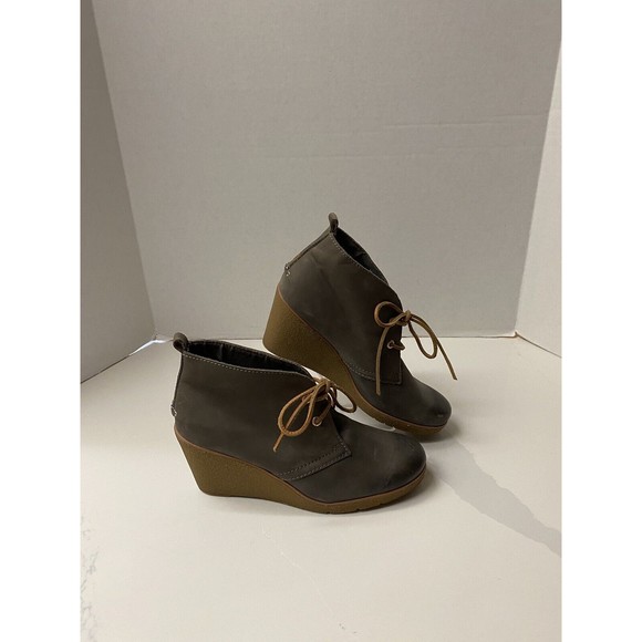 Sperry Top Sider Ankle Booties Harlow Wedge Gray Brown Size 10M - Picture 1 of 9